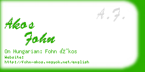 akos fohn business card